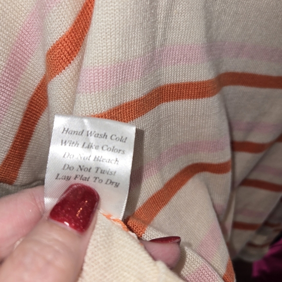 Pink Lily Striped Collared Cropped Sweater - Picture 6 of 6